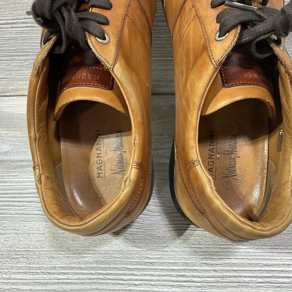 Men's Magnanni Ibiza Honey Brown Leather Sneakers Shoes Portugal Size 13 M 18837